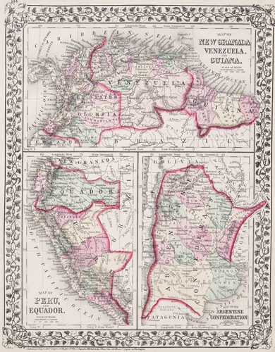 chambers south america 1855 map